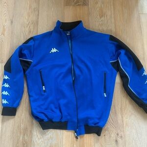 Kappa Blue and Black Track-Style Bomber Jacket